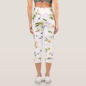 Blütenmuster im Sommer Capri Leggings (Rückseite)