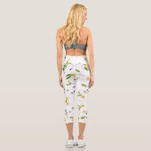Blütenmuster im Sommer Capri Leggings (Rückseite)