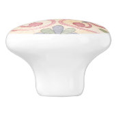 Blütenmuster in Aquarellfarbe Rosa und Blau Keramikknauf (Seitenansicht)