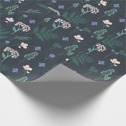 Blütenmuster in Handschrift Geschenkpapier (Ecke)