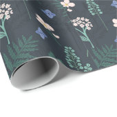 Blütenmuster in Handschrift Geschenkpapier (Rolleneckpunkt)