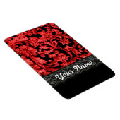 Blütenmuster in Schwarz und Rot Magnet (Rechte Seite)