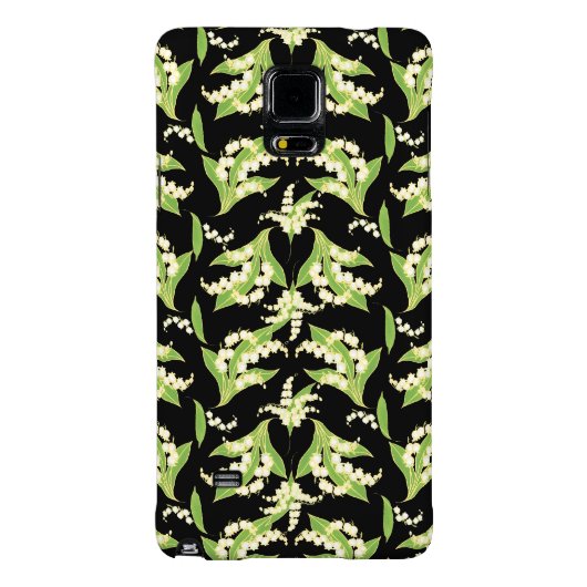 Blütenmuster Lilies-of-the-Valley auf Schwarz Case-Mate iPhone Hülle (Rückseite)