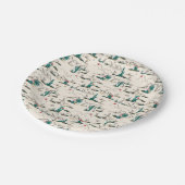 Blütenmuster Pappteller (Schrägansicht)