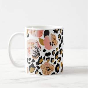 Blütenmuster, tierisches Druck, nahtloses Muster. Kaffeetasse