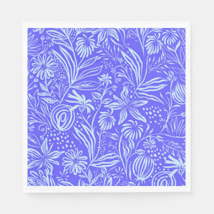 Blütenmuster von hellblauer Lilac Serviette