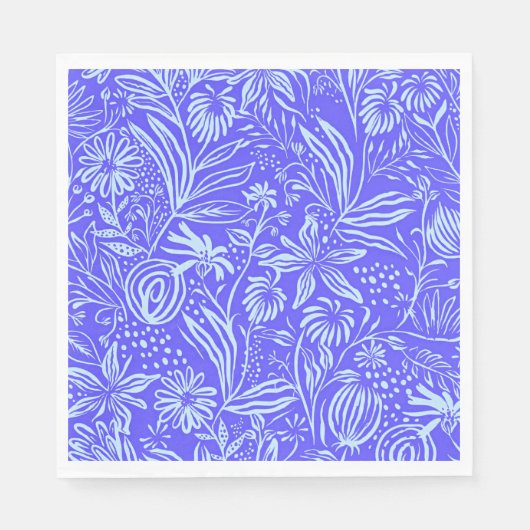 Blütenmuster von hellblauer Lilac Serviette (Vorderseite)