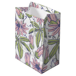 Blütenmuster zum Geburtstag in Rosa und Grün schne Mittlere Geschenktüte