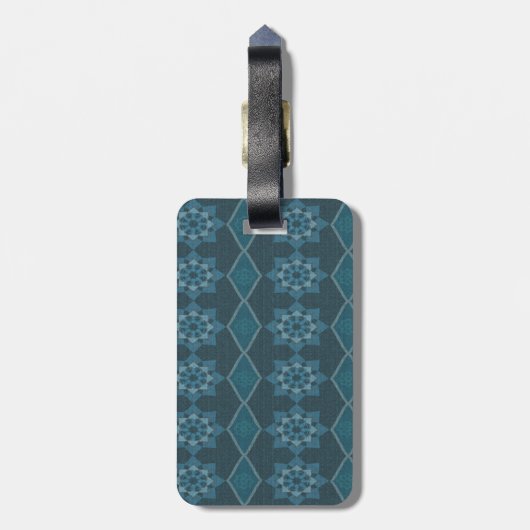 BlütenOctagon und Diagonal Gepäckanhänger (Rückseite vertikal)