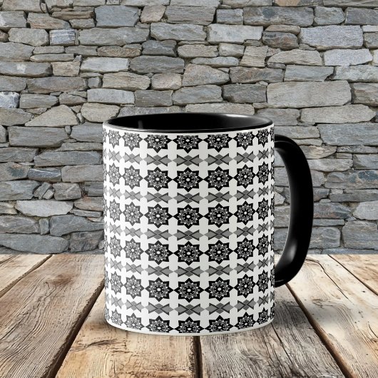 BlütenOctagon und Diagonalmuster Tasse