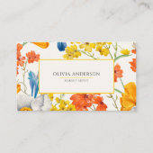 Blütenorange Gelb Aquarellfarben Bohemisch Visitenkarte (Vorderseite)