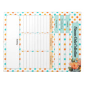 Blütenorange in blau _ Krankheitsdatenerfassung Notizblock (Vorderseite)