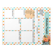 Blütenorange n blau _ Vorlage für Arzneimittel Notizblock (Vorderseite)