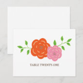 Blütenorange Rosa Tischnummer Postkarte (Vorne/Hinten)