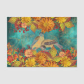 Blütenorange, Rot, Gelb, Aquamarine Entfärbung Seidenpapier (Vorderseite)