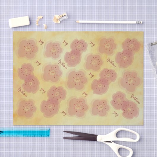 Blütenpapier in Pinks N Golds Tissue Seidenpapier (Handwerk)