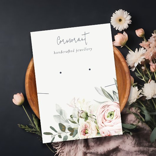 Blütenpeony floral Earring Necklace Holder Visitenkarte