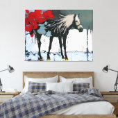 Blütenpferde Canvas Print Leinwanddruck (Insitu (Schlafzimmer))