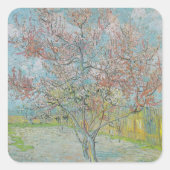Blütenpfirsichbaum Quadratischer Aufkleber (Vorderseite)
