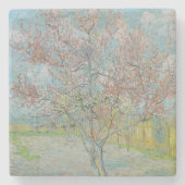 Blütenpfirsichbaum Steinuntersetzer (Vorderseite)