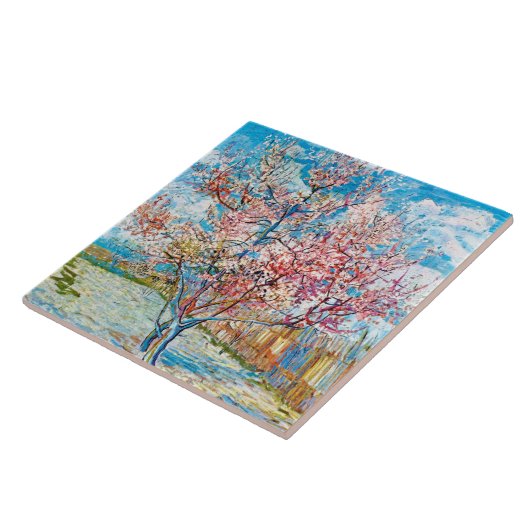 Blütenpfirsichbaum, Van Gogh Fliese (Seite)