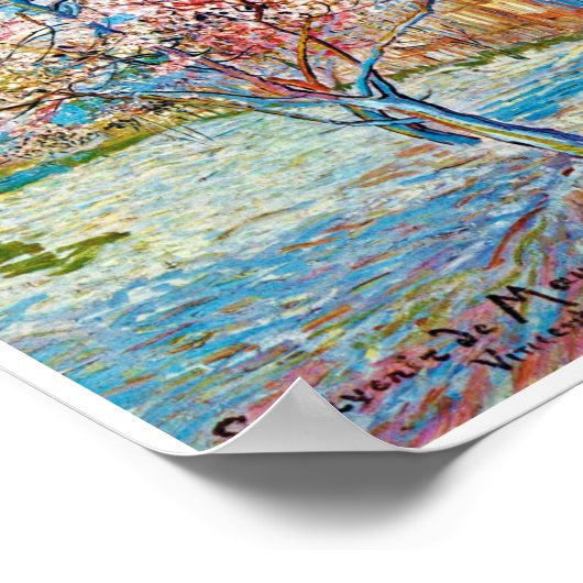 Blütenpfirsichbaum, Van Gogh Poster (Ecke)