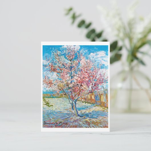 Blütenpfirsichbaum, Van Gogh Postkarte (Stehend Vorderseite)