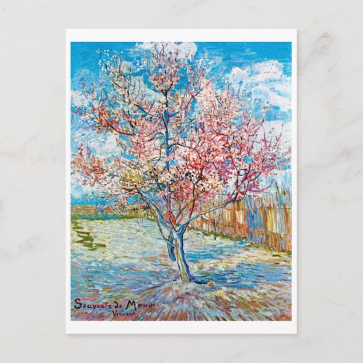 Blütenpfirsichbaum, Van Gogh Postkarte (Vorderseite)