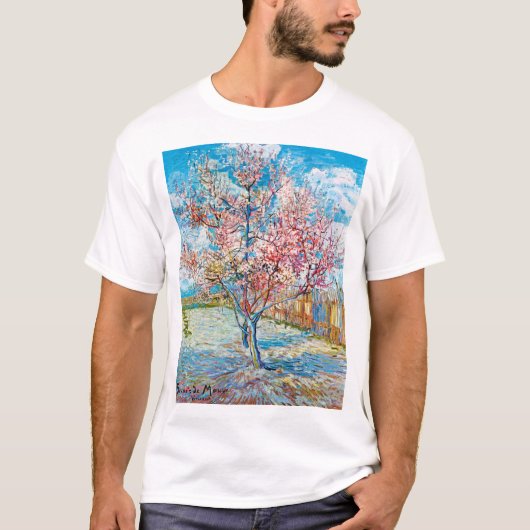 Blütenpfirsichbaum, Van Gogh T-Shirt (Vorderseite)