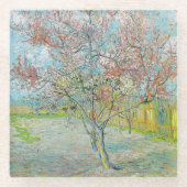 Blütenpfirsichbaum | Vincent van Gogh Glasuntersetzer (Vorderseite)