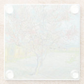 Blütenpfirsichbaum | Vincent van Gogh Glasuntersetzer (Rückseite)