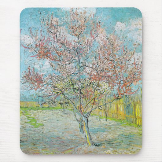 Blütenpfirsichbaum | Vincent van Gogh Mousepad (Vorne)