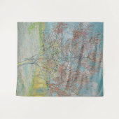 Blütenpfirsichbaum Wandteppich (Vorderseite (Horizontal))