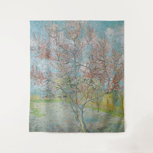 Blütenpfirsichbaum Wandteppich (Vorderseite)