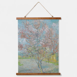 Blütenpfirsichbaum Wandteppich Mit Holzrahmen