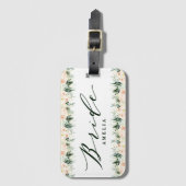 Blütenpfirsichblüten + Blattwerk personalisierte H Gepäckanhänger (Vorderseite Vertikal)