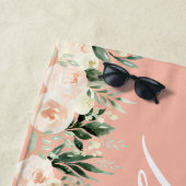 Blütenpfirsichblüten + Blattwerk personalisierte H Strandtuch (Beispiel)