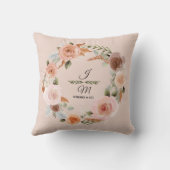 Blütenpfirsichfarben Eukalyptus Folies Kissen (Rückseite)