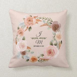 Blütenpfirsichfarben Eukalyptus Folies Kissen