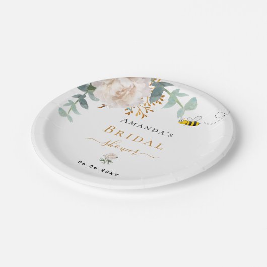 Blütenpflanze Eukalyptus-Brautparty Pappteller (Schrägansicht)