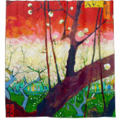 Blütenpflanze (nach Hiroshige), Van Gogh Duschvorhang (Vorderseite)