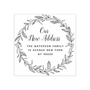 Blütenpflanze neue Anschrift Gummistempel