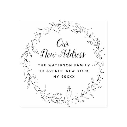 Blütenpflanze neue Anschrift Gummistempel (Prägung)