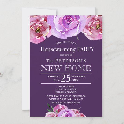 Blütenpflaumenblütenpflaume Party Einladung (Vorderseite)