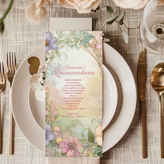 Blütenpink-Flora-Quinceanera-Feier