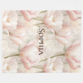 Blütenpink Tulips Fleecedecke (Vorderseite (Horizontal))