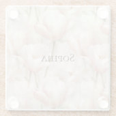 Blütenpink Tulips Glasuntersetzer (Rückseite)