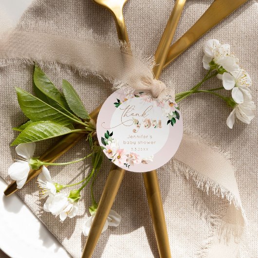 Blütenpinke Blumendusche Danke Geschenkanhänger