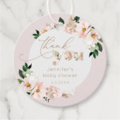 Blütenpinke Blumendusche Danke Geschenkanhänger (Vorderseite)