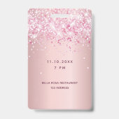 Blütenpinke Glitzer Ausweis (Back)